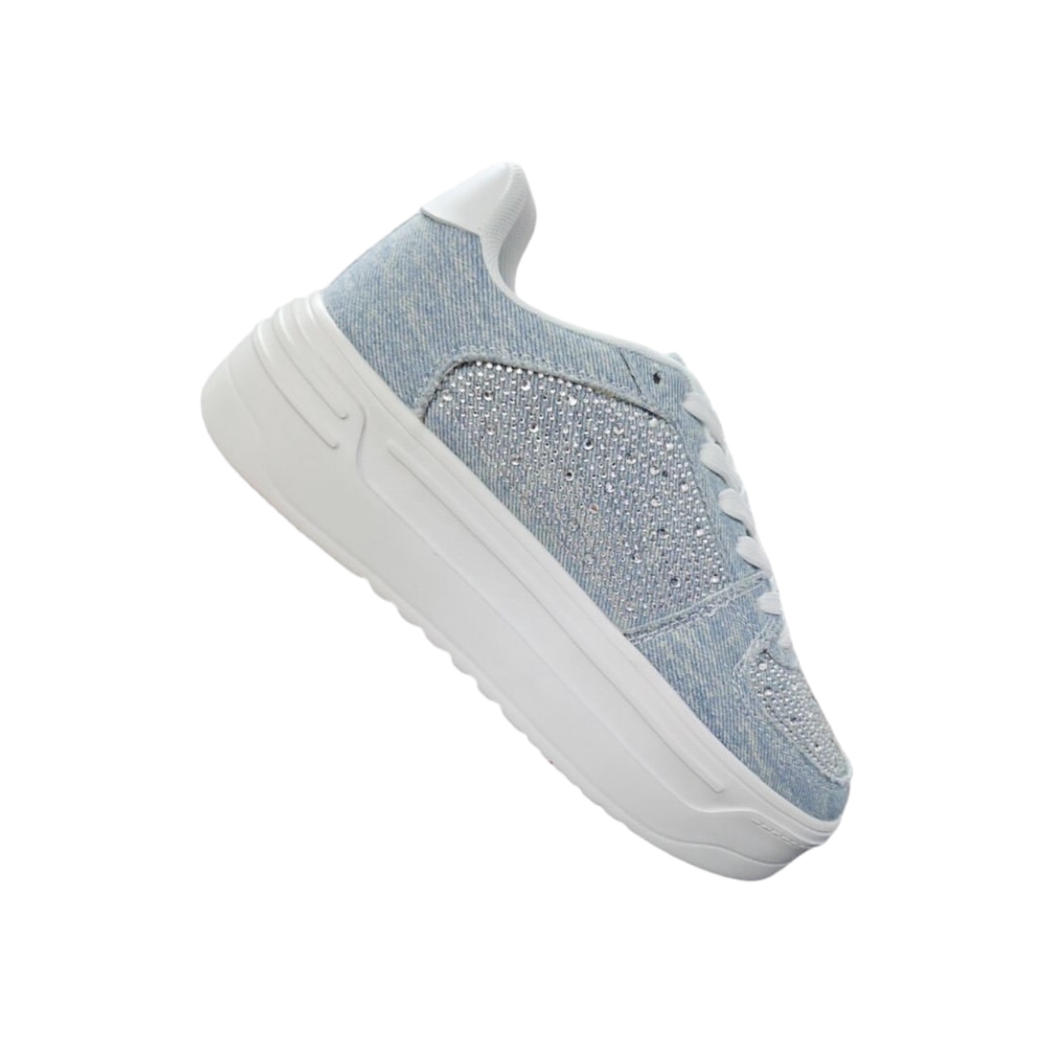 Foto 1 | Tenis Denim Plataforma Con Pedrería Liliana
