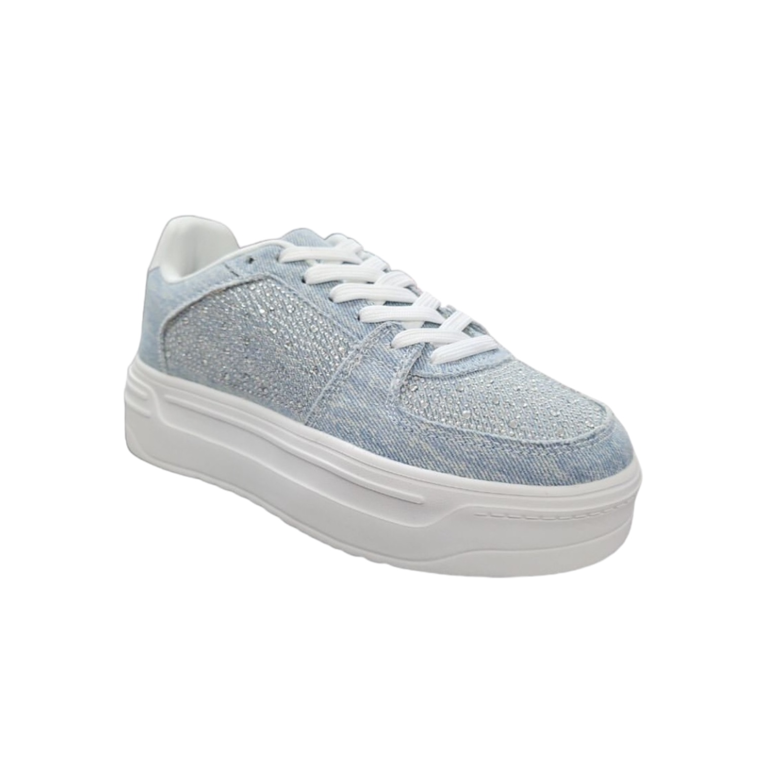 Foto 3 pulgar | Tenis Denim Plataforma Con Pedrería Liliana