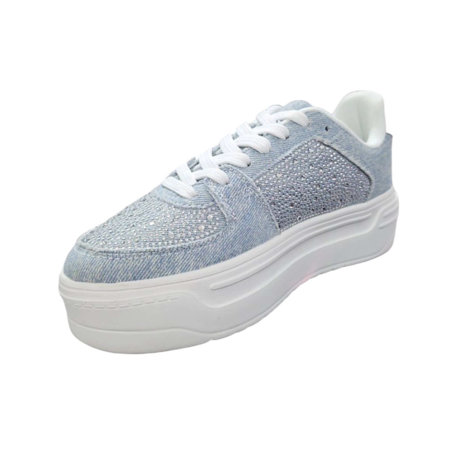 Foto 5 pulgar | Tenis Denim Plataforma Con Pedrería Liliana