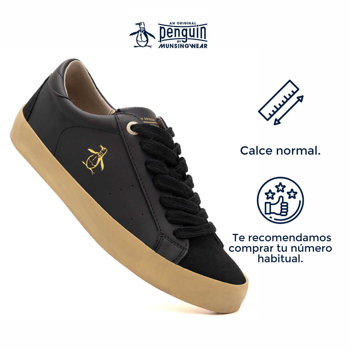 Foto 5 pulgar | Tenis Original Penguin Style Leah Negro Para Mujer