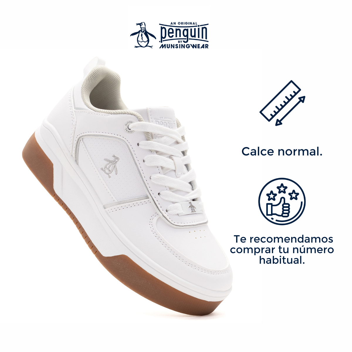 Foto 4 pulgar | Tenis Original Penguin Style Harper Blanco Para Mujer