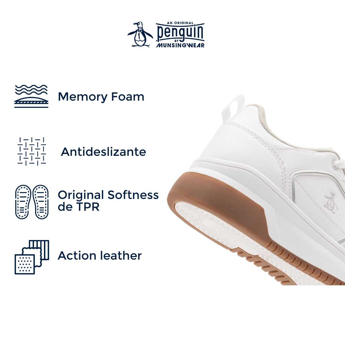Foto 5 pulgar | Tenis Original Penguin Style Harper Blanco Para Mujer