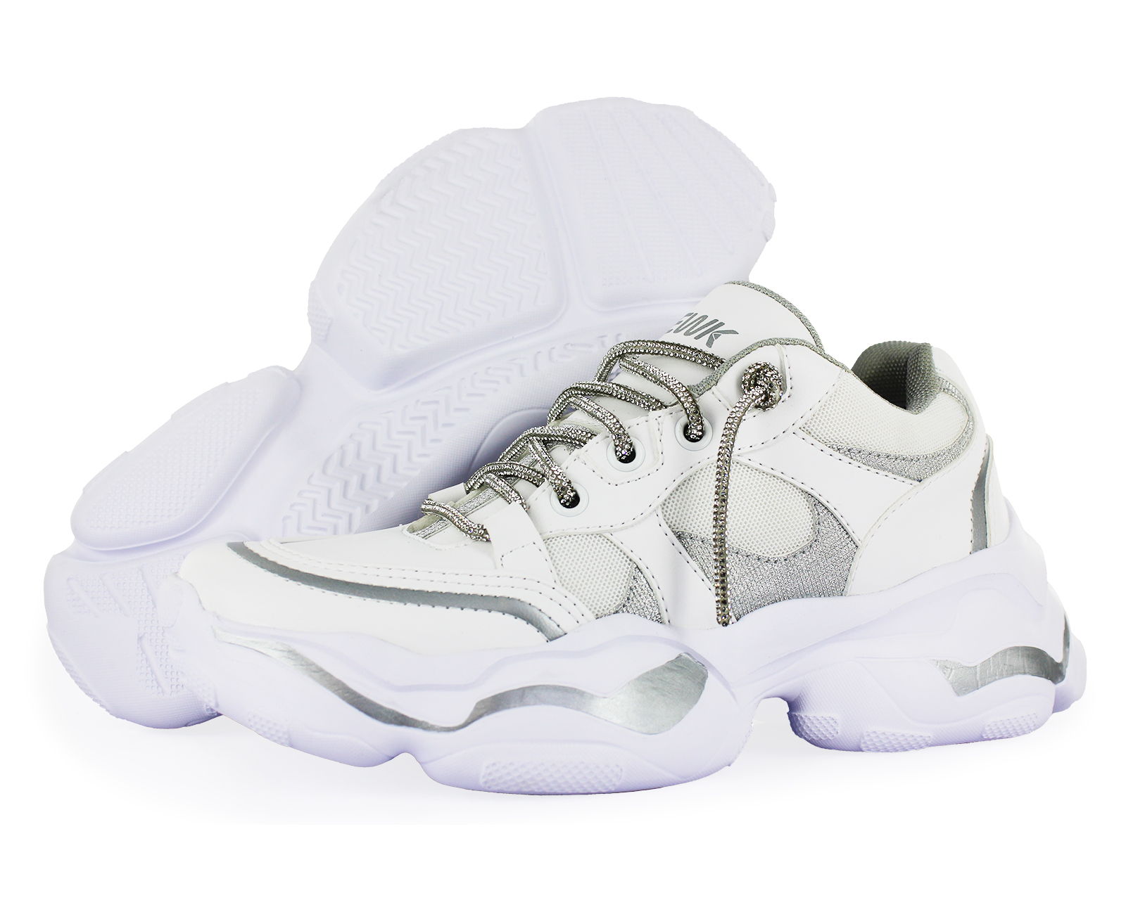 Tenis Newk Mujer Linea Purple Color Blanco Plata