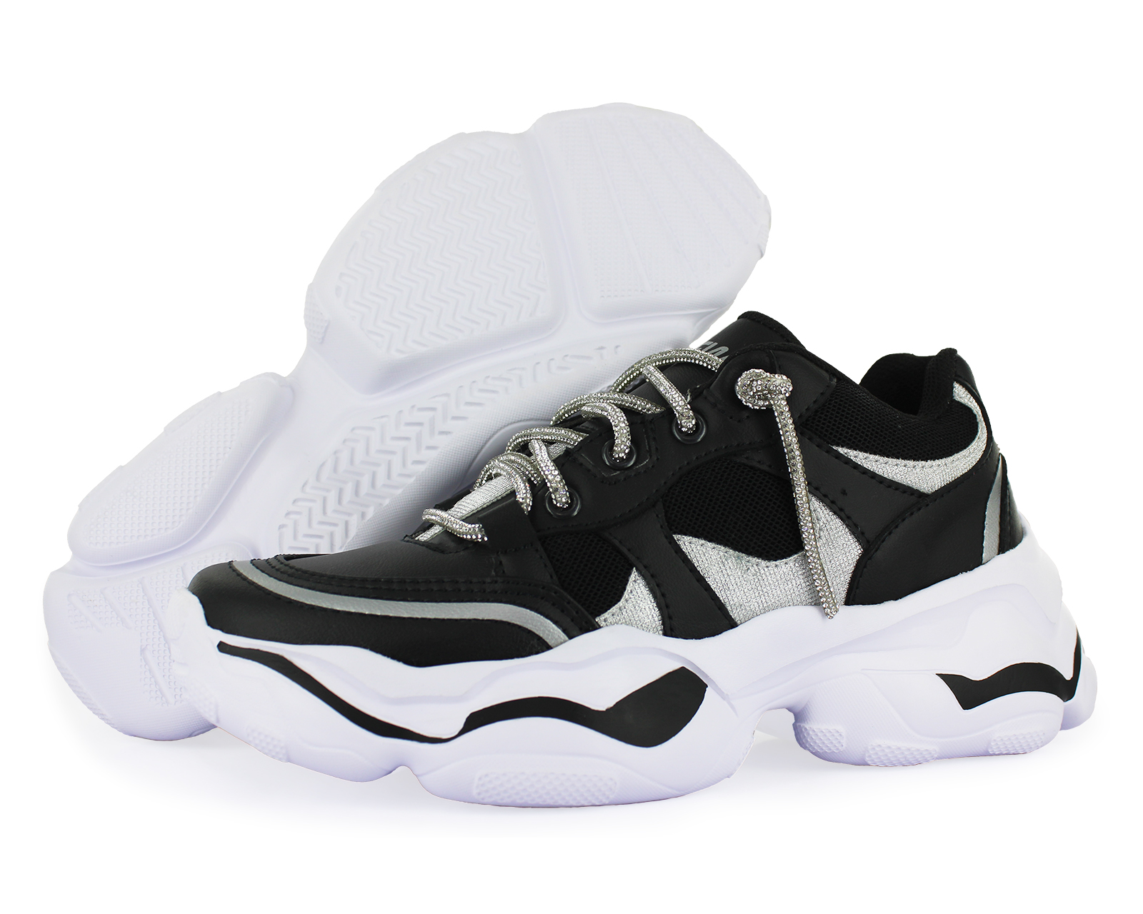 Tenis Newk Mujer Linea Purple Color Negro Plata