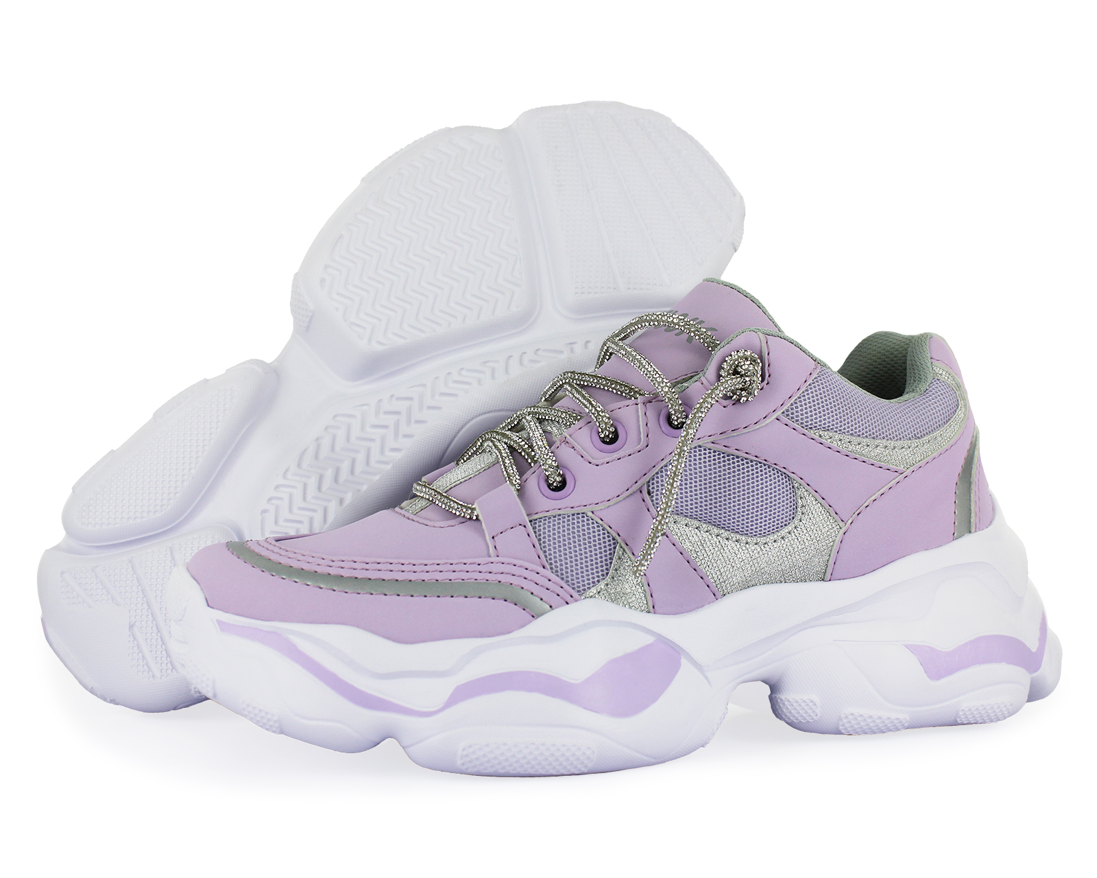 Foto 2 pulgar | Tenis Newk Mujer Linea Purple Color Lila Plata