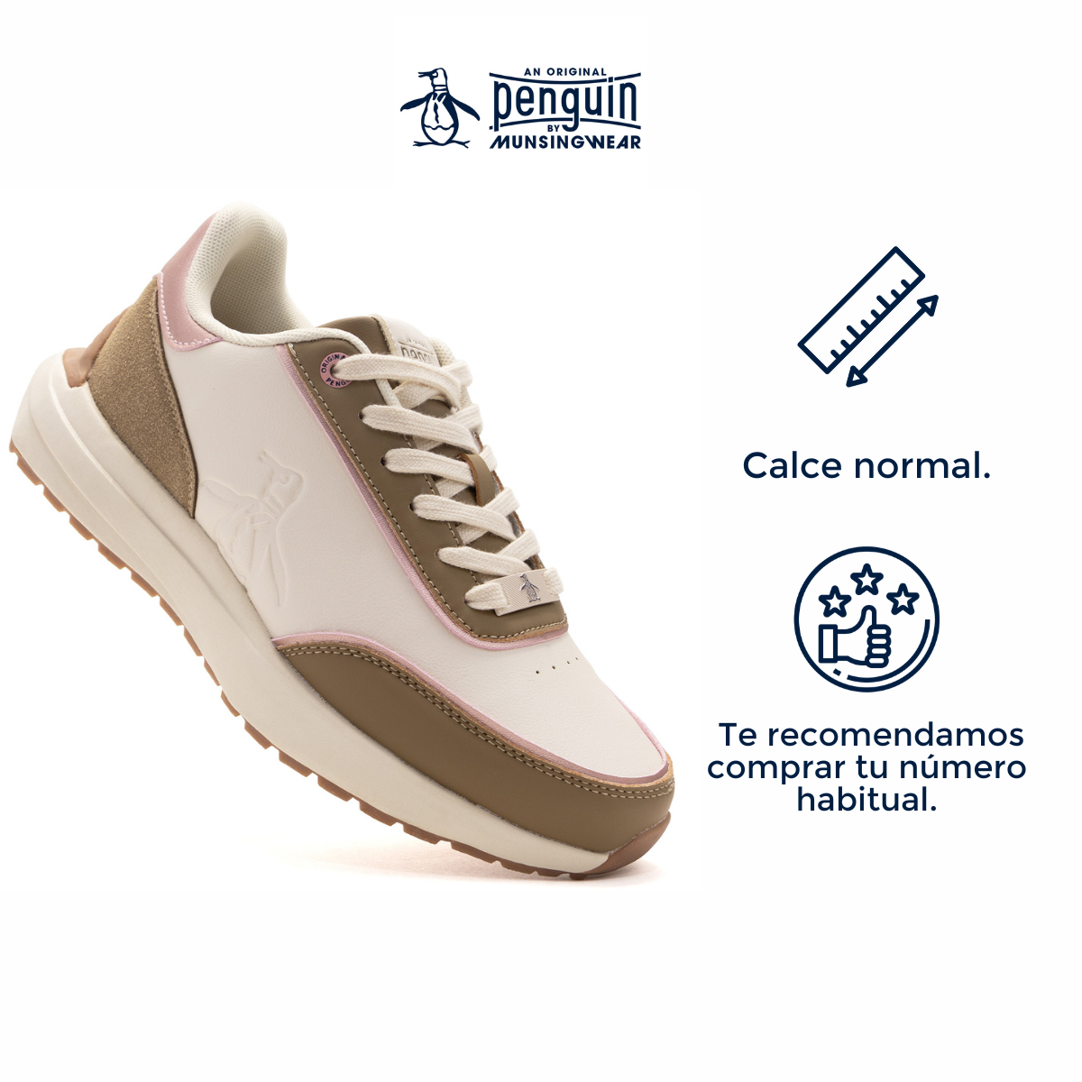 Foto 4 pulgar | Tenis Original Penguin Style Lya Beige Para Mujer