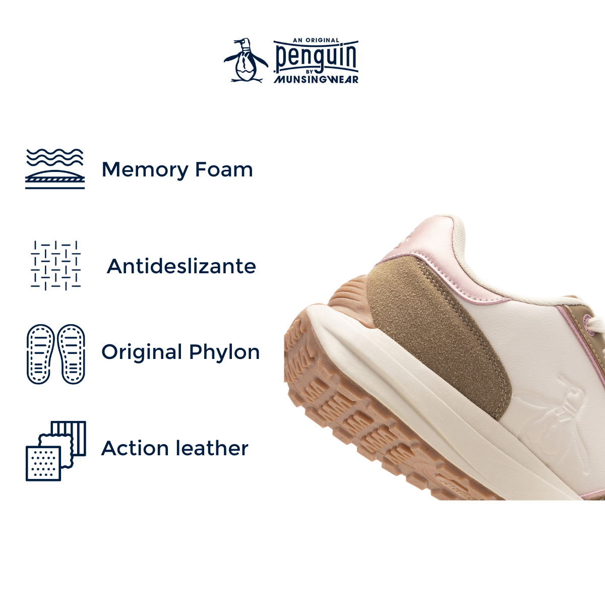 Foto 5 pulgar | Tenis Original Penguin Style Lya Beige Para Mujer
