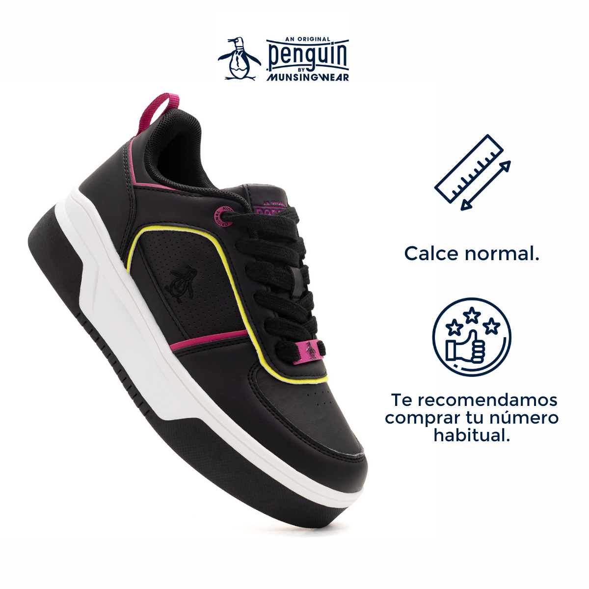 Foto 4 pulgar | Tenis Original Penguin Style Harper Negro Para Mujer