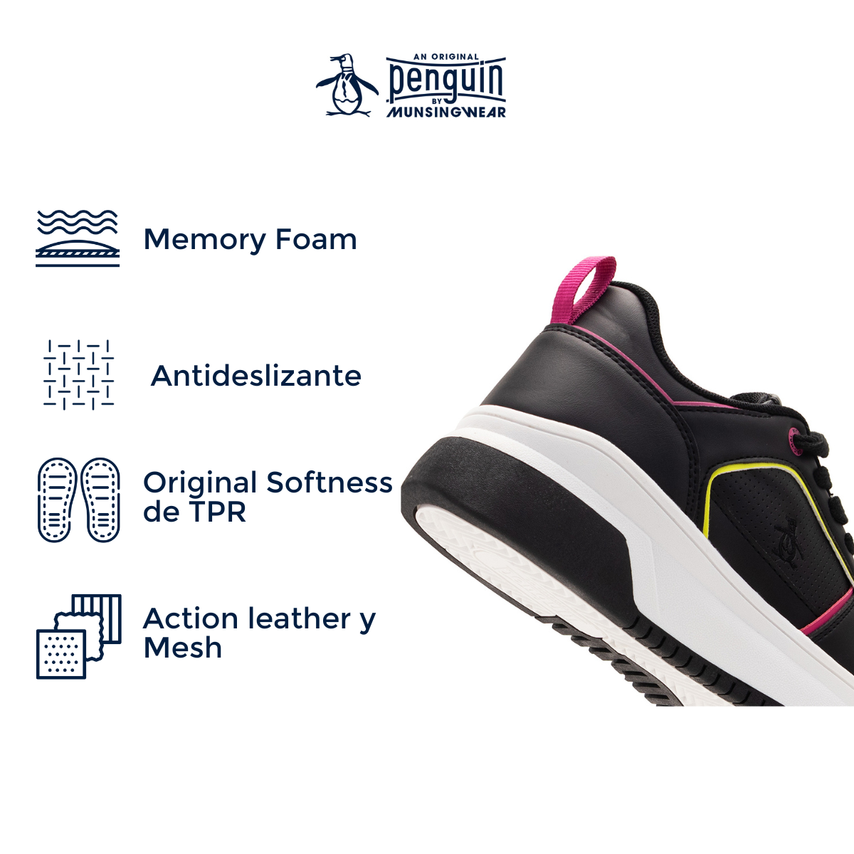 Foto 5 pulgar | Tenis Original Penguin Style Harper Negro Para Mujer