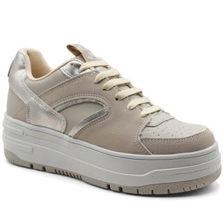 Foto 1 | Tenis Con Cordones Exterior Sintético Color Beige Para Mujer De Rbcollection