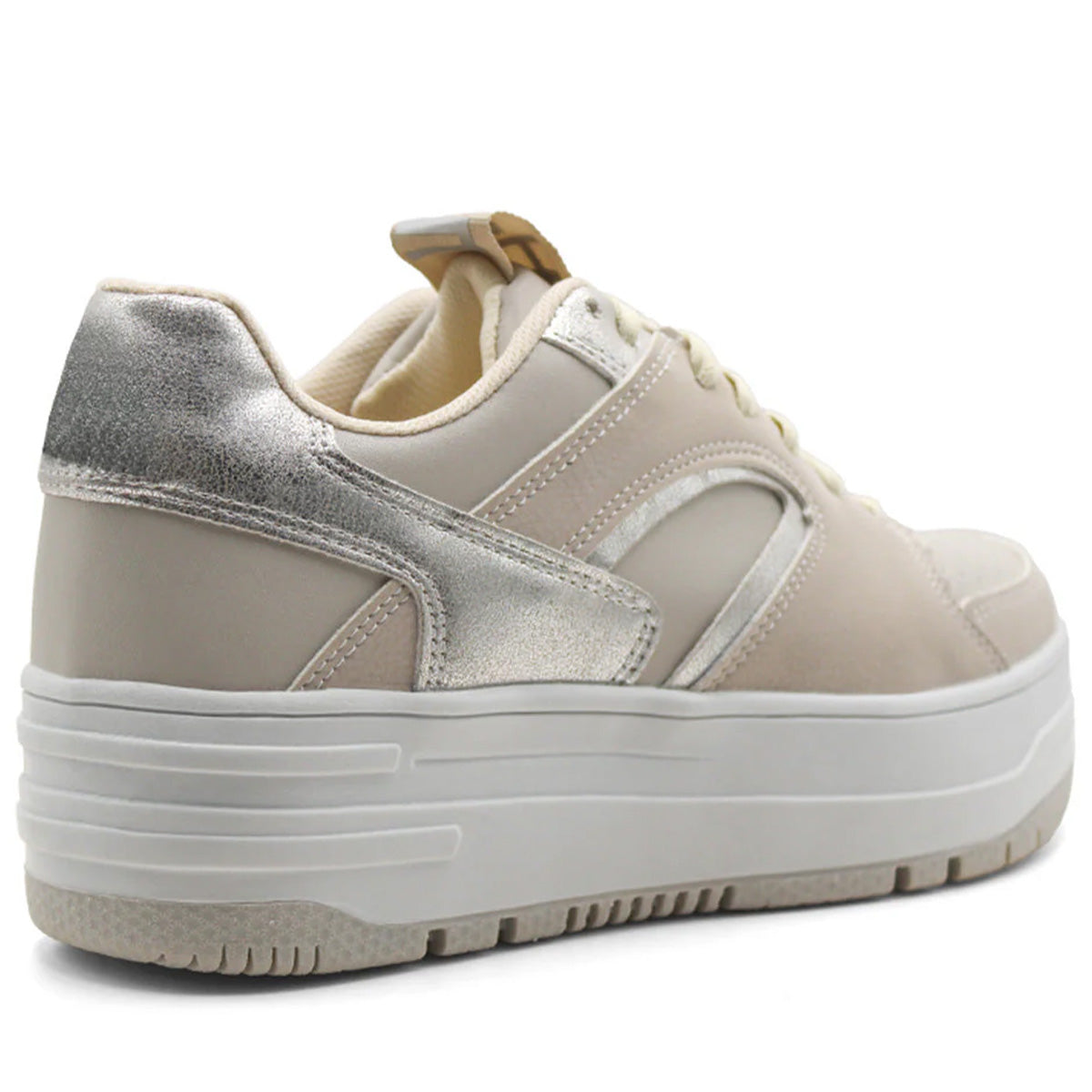 Foto 3 | Tenis Con Cordones Exterior Sintético Color Beige  Para Mujer De Rbcollection