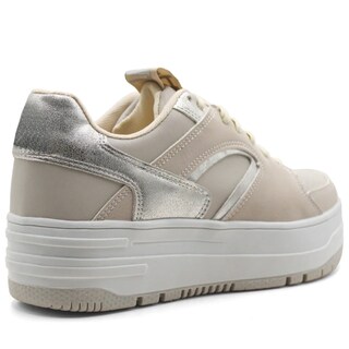 Foto 3 | Tenis Con Cordones Exterior Sintético Color Beige Para Mujer De Rbcollection
