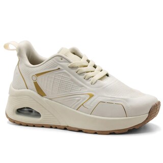 Foto 1 | Tenis Con Cordones Exterior Sintético Color Beige Para Mujer De Rbcollection