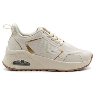 Foto 2 | Tenis Con Cordones Exterior Sintético Color Beige Para Mujer De Rbcollection
