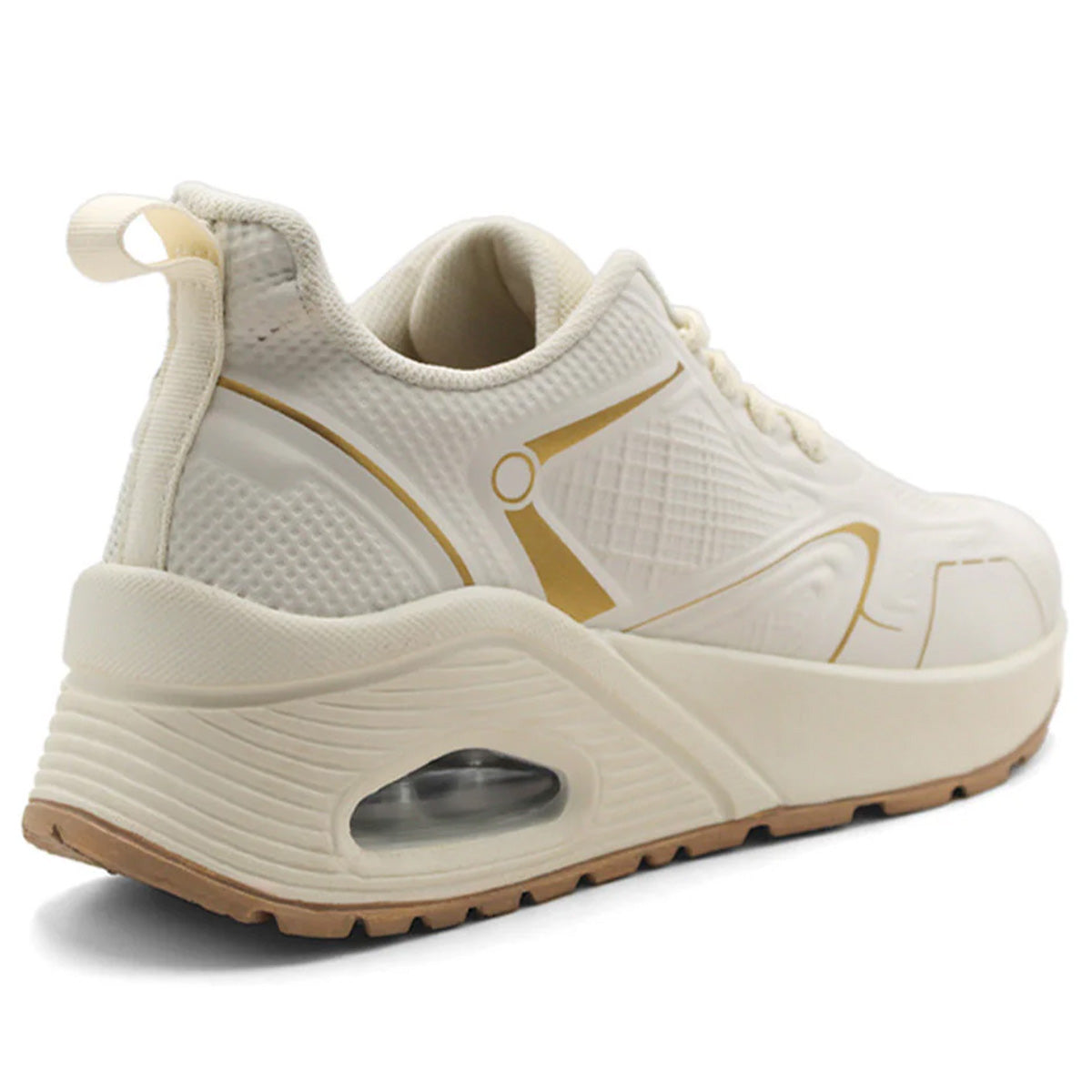 Foto 4 pulgar | Tenis Con Cordones Exterior Sintético Color Beige  Para Mujer De Rbcollection