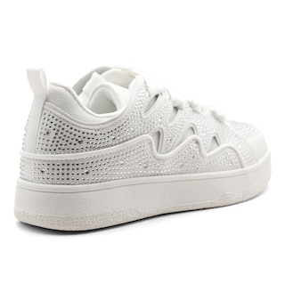 Foto 3 | Tenis Con Cordones Exterior Sintético Color Blanco Para Mujer De Rbcollection