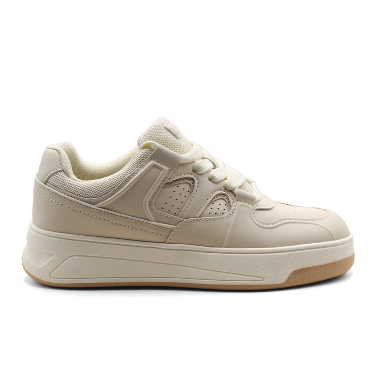 Foto 3 pulgar | Tenis Con Cordones Exterior Sintético Color Beige  Para Mujer De Rbcollection