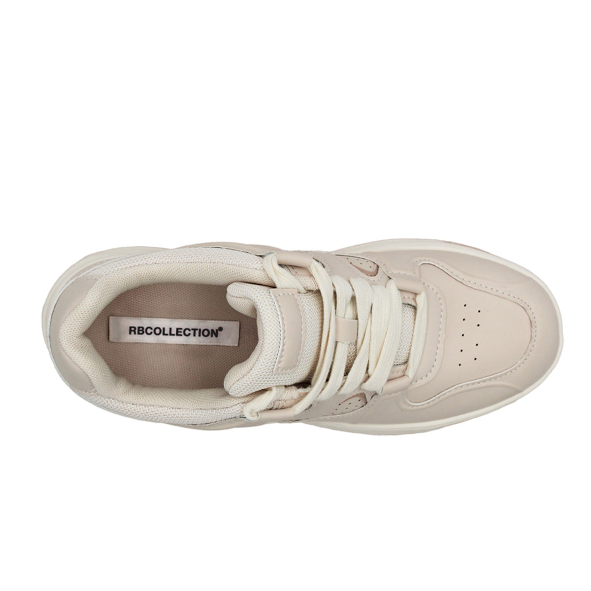 Foto 6 pulgar | Tenis Con Cordones Exterior Sintético Color Beige  Para Mujer De Rbcollection