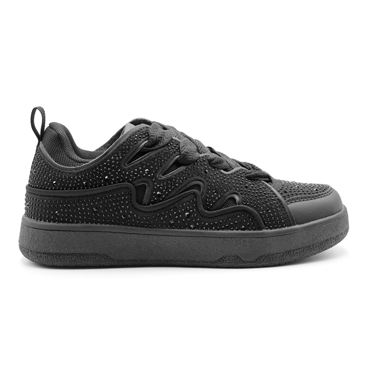 Foto 3 pulgar | Tenis Con Cordones Exterior Textil Color Negro Para Mujer De Rbcollection