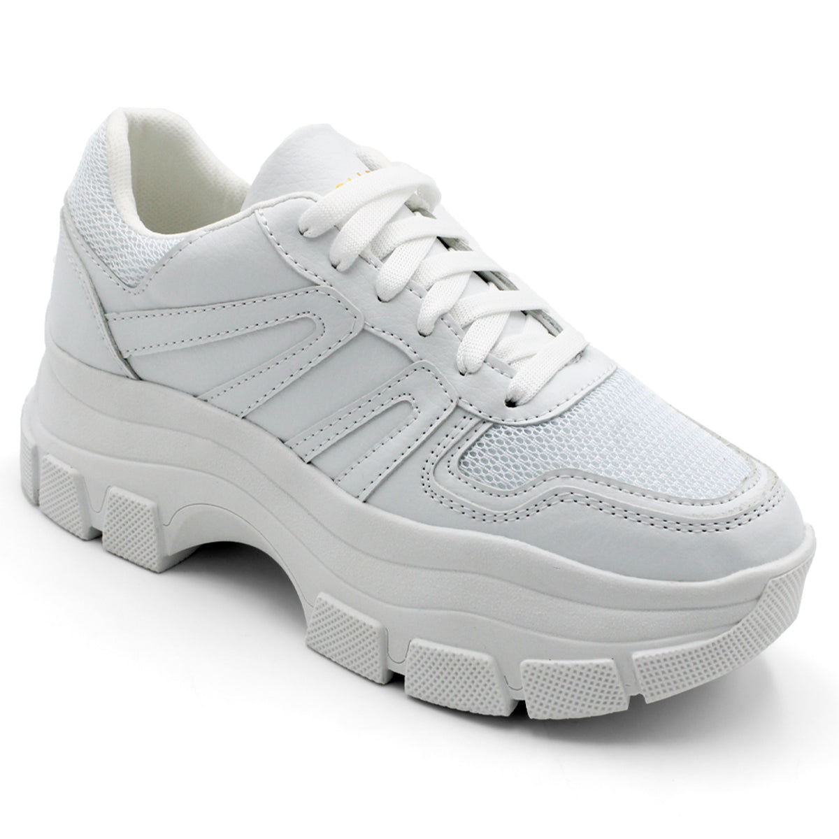 Foto 2 pulgar | Tenis Tipo Deportivo Exterior Piel Vegana Color Blanco Para Mujer De Rbcollection