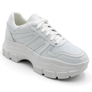 Foto 1 | Tenis Tipo Deportivo Exterior Piel Vegana Color Blanco Para Mujer De Rbcollection