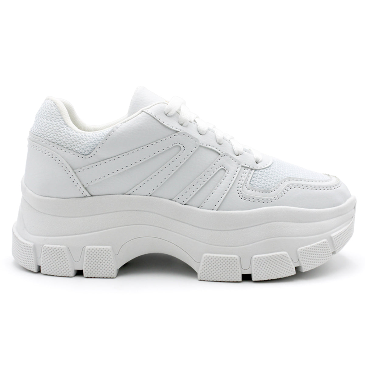 Foto 3 pulgar | Tenis Tipo Deportivo Exterior Piel Vegana Color Blanco Para Mujer De Rbcollection