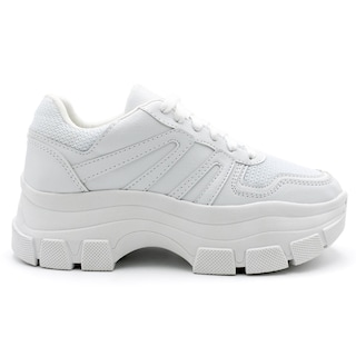 Foto 2 | Tenis Tipo Deportivo Exterior Piel Vegana Color Blanco Para Mujer De Rbcollection