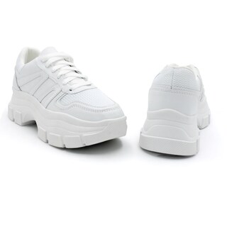 Foto 5 | Tenis Tipo Deportivo Exterior Piel Vegana Color Blanco Para Mujer De Rbcollection