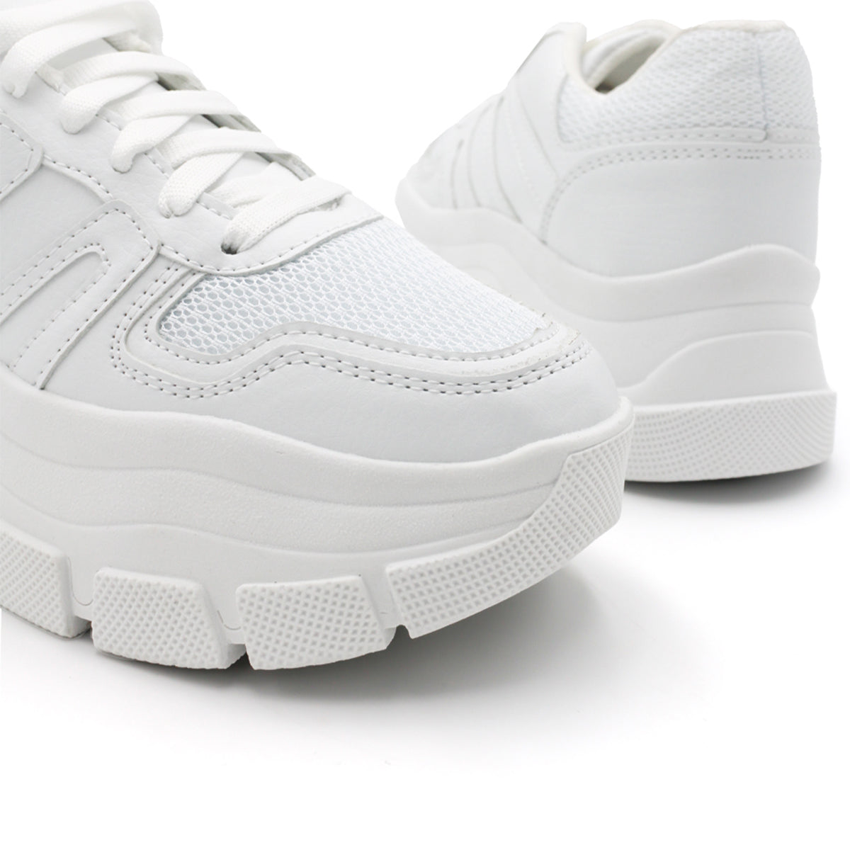 Foto 8 pulgar | Tenis Tipo Deportivo Exterior Piel Vegana Color Blanco Para Mujer De Rbcollection