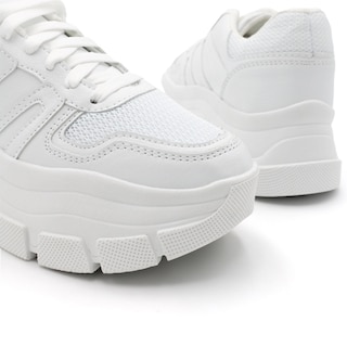 Foto 7 | Tenis Tipo Deportivo Exterior Piel Vegana Color Blanco Para Mujer De Rbcollection