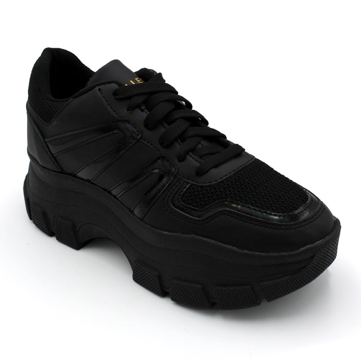 Foto 1 | Tenis Tipo Deportivo Exterior Piel Vegana Color Negro Para Mujer De Rbcollection