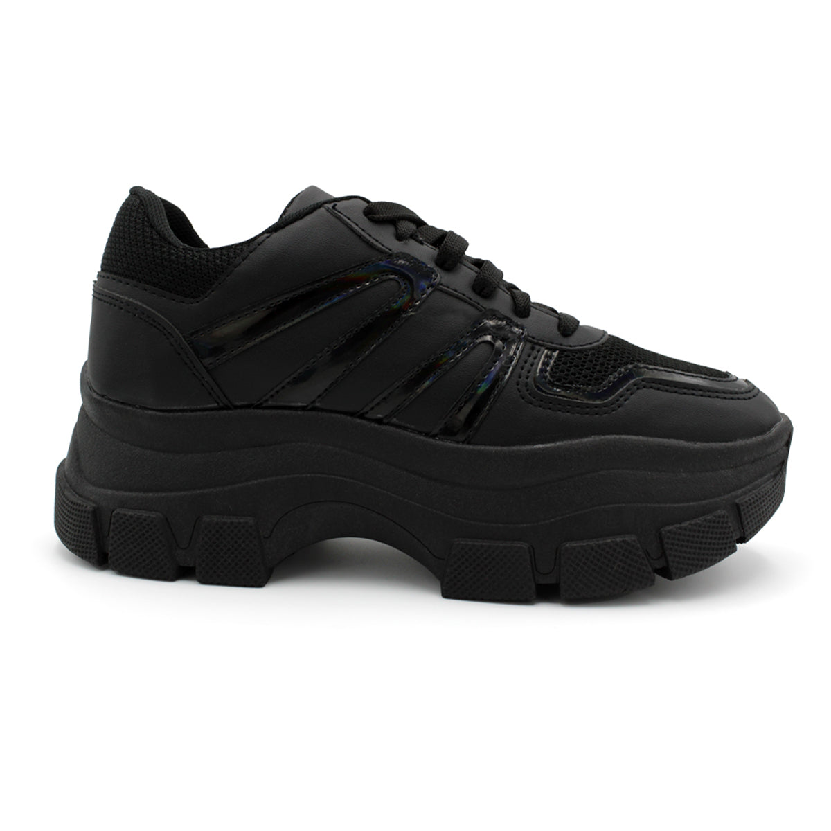 Foto 3 pulgar | Tenis Tipo Deportivo Exterior Piel Vegana Color Negro Para Mujer De Rbcollection