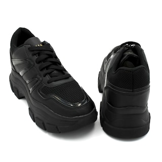 Foto 5 | Tenis Tipo Deportivo Exterior Piel Vegana Color Negro Para Mujer De Rbcollection