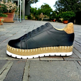 Foto 3 | Tenis De Dama Negros Plataforma Tejidos Urbanos Moda Las Cuatas