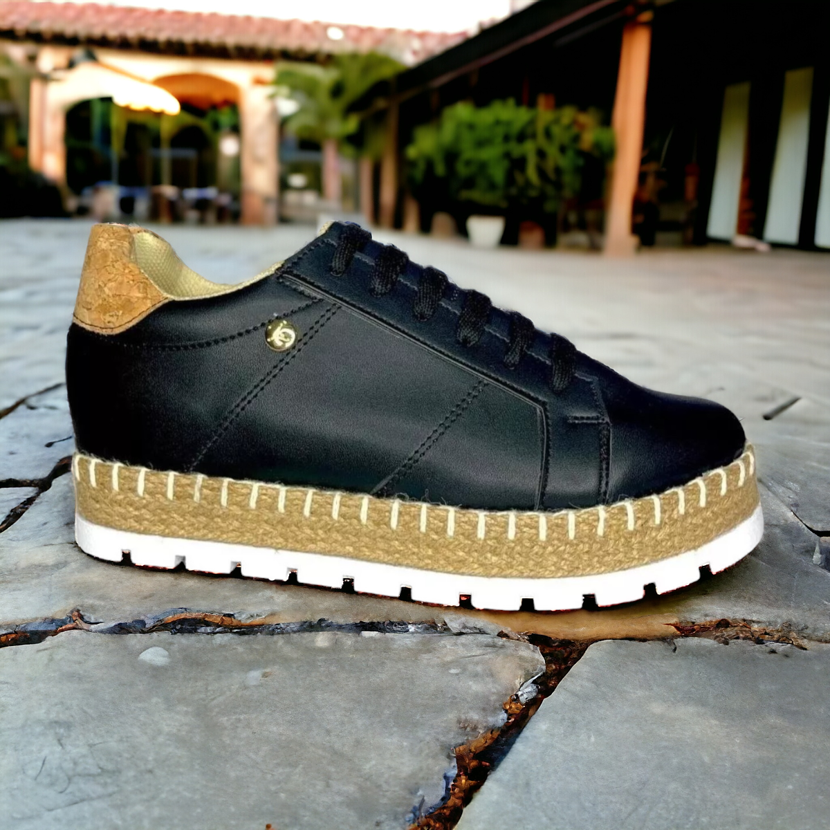 Foto 5 pulgar | Tenis De Dama Negros Plataforma Tejidos Urbanos Moda Las Cuatas