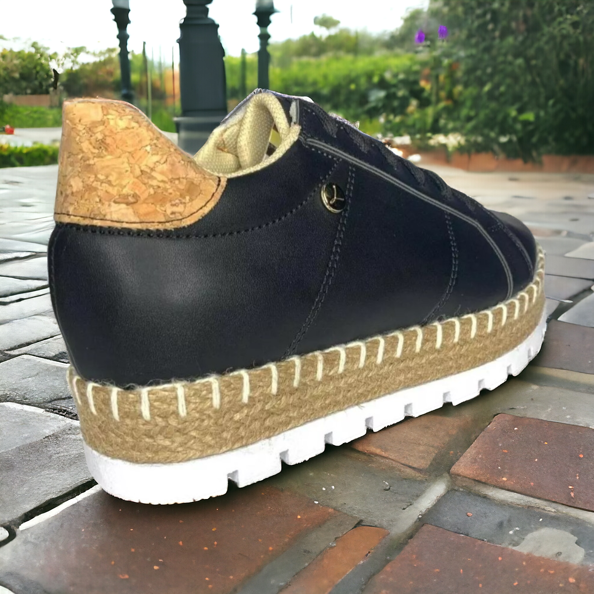 Foto 7 pulgar | Tenis De Dama Negros Plataforma Tejidos Urbanos Moda Las Cuatas