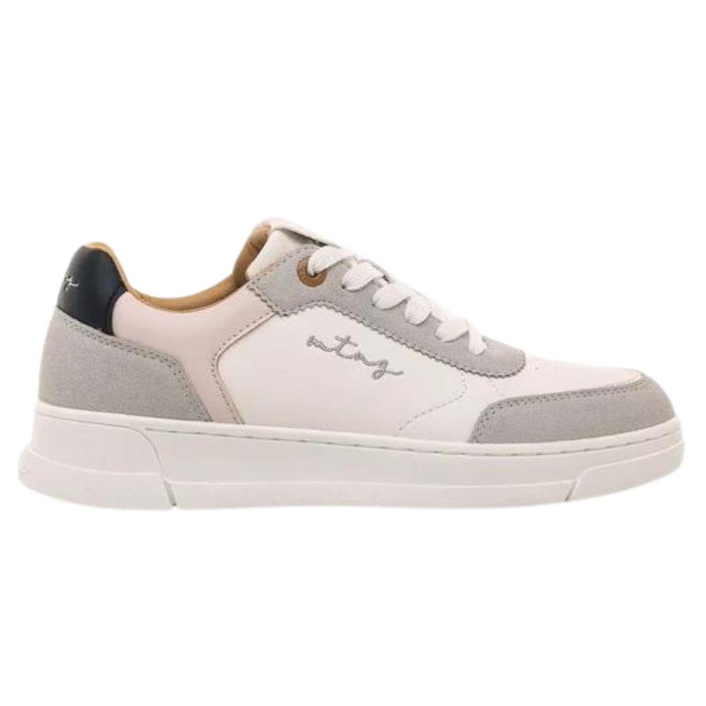Foto 2 pulgar | Tenis Mustang Slam Gris Mujer Casual Blanco