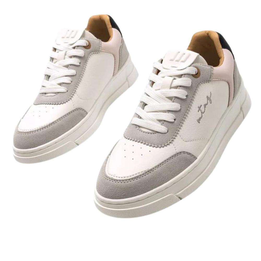 Foto 4 pulgar | Tenis Mustang Slam Gris Mujer Casual Blanco