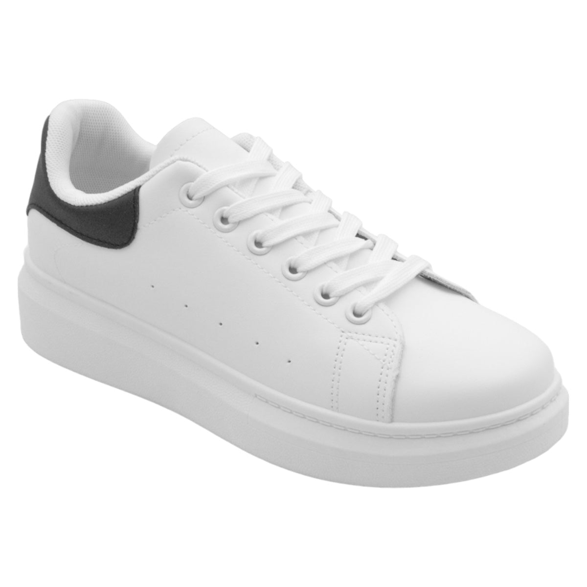 Tenis Con Cordones Exterior Piel Vegana Color Blanco Para Mujer De Rbcollection