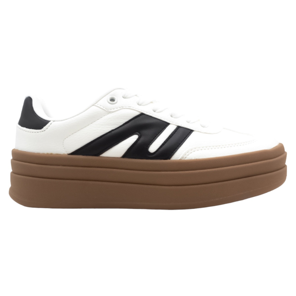 Foto 2 | Tenis Con Cordones Exterior Piel Vegana Color Blanco Para Mujer De Rbcollection