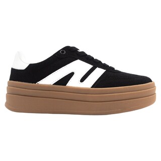 Foto 2 | Tenis Con Cordones Exterior Piel Vegana Color Negro Para Mujer De Rbcollection