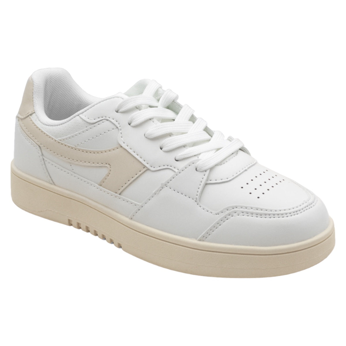 Foto 2 pulgar | Tenis Con Cordones Exterior Piel Vegana Color Blanco Para Mujer De Rbcollection