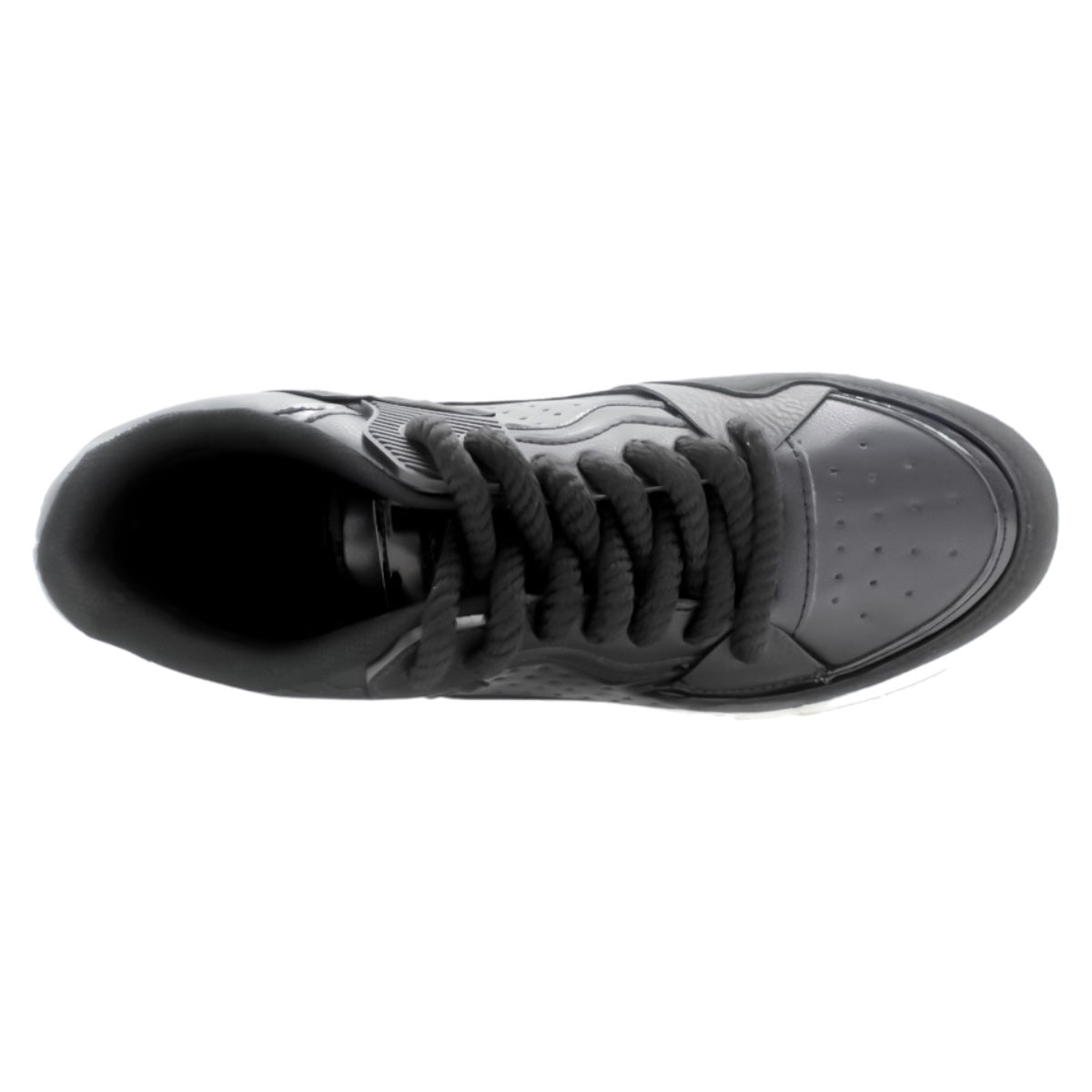 Foto 5 pulgar | Tenis Con Cordones Exterior Piel Vegana Color Negro Para Mujer De Rbcollection