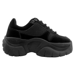 Foto 2 | Tenis Tipo Deportivo Exterior Piel Vegana Color Negro Para Mujer De Rbcollection