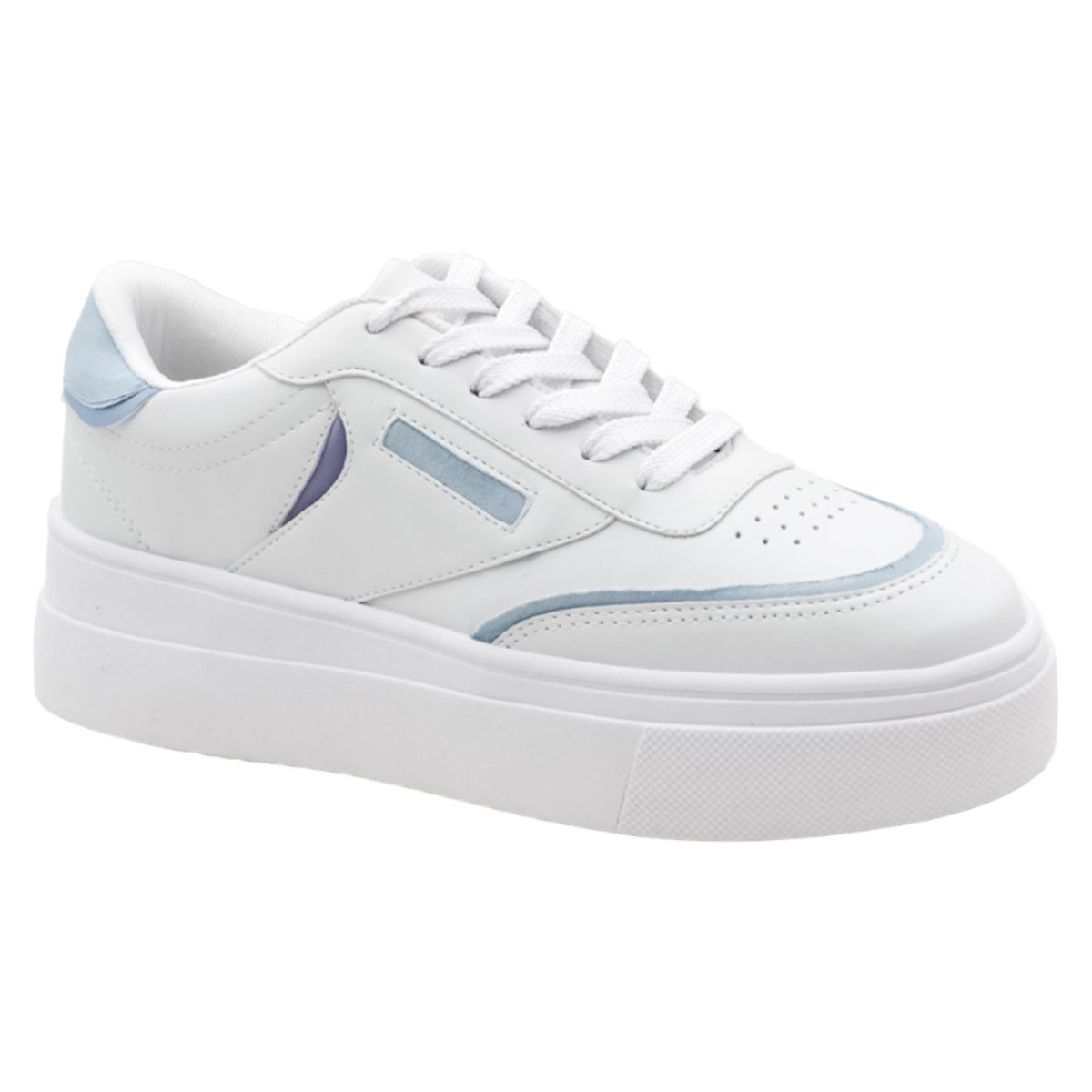 Foto 2 pulgar | Tenis Con Cordones Exterior Piel Vegana Color Blanco Para Mujer De Rbcollection