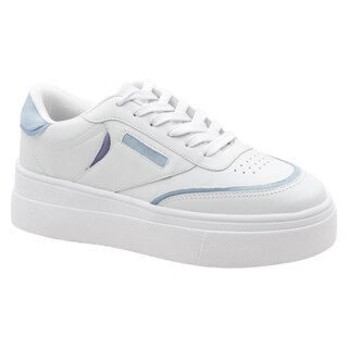 Foto 1 | Tenis Con Cordones Exterior Piel Vegana Color Blanco Para Mujer De Rbcollection