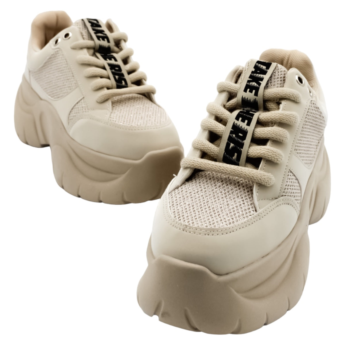Foto 6 pulgar | Tenis Tipo Deportivo Exterior Piel Vegana Color Beige  Para Mujer De Rbcollection