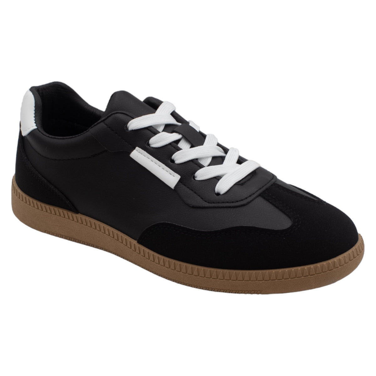 Foto 2 pulgar | Tenis Con Cordones Exterior Piel Vegana Color Negro Para Mujer De Rbcollection