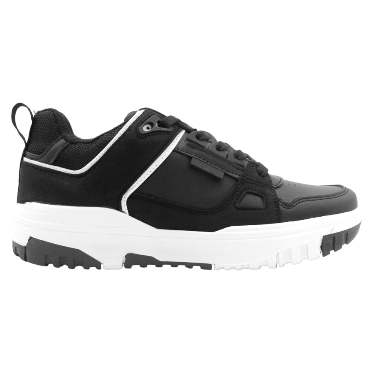 Foto 3 pulgar | Tenis Con Cordones Exterior Piel Vegana Color Negro Para Mujer De Rbcollection