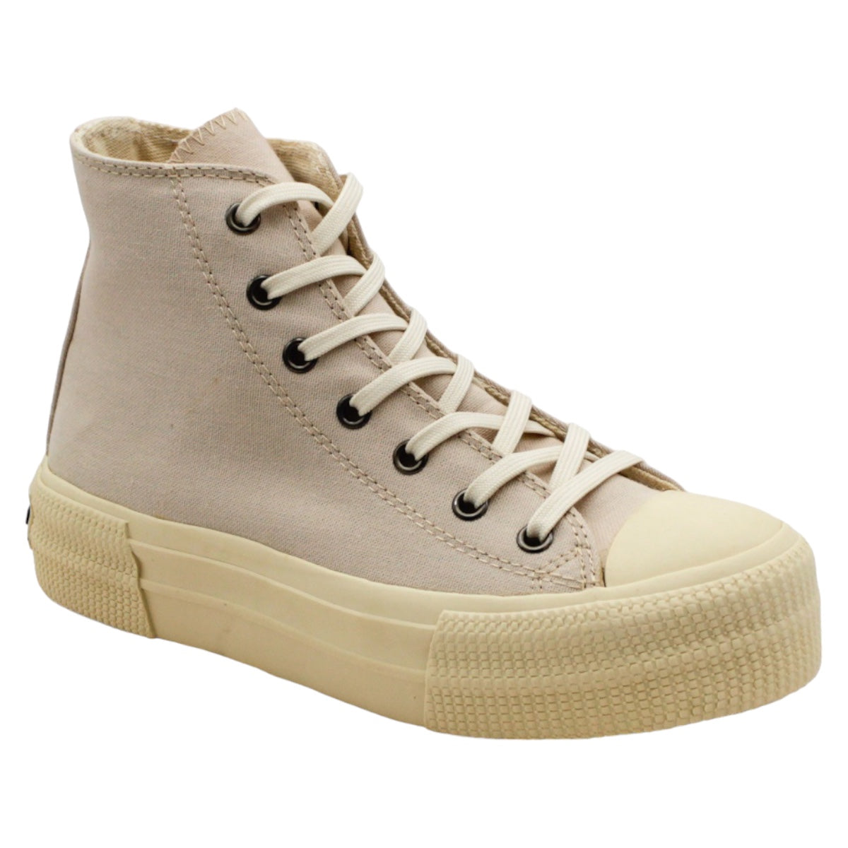 Tenis Botín Exterior Textil Color Beige  Para Mujer De Rbcollection